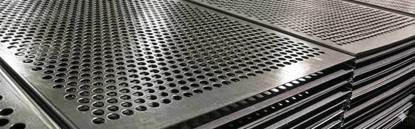 Close up of perforated metal pattern